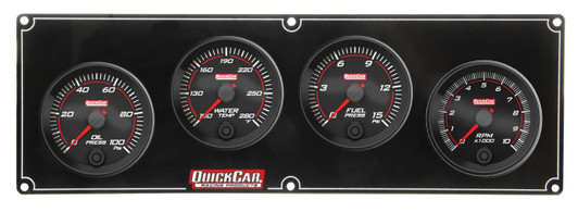 QUICKCAR RACING PRODUCTS Redline 3-1 Gauge Panel OP/WT/FP w/2-5/8in Tach 