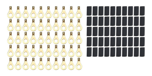 QUICKCAR RACING PRODUCTS Ring Terminal 1/4in 14- 16 Ga w/Heat Shrink 50pk 