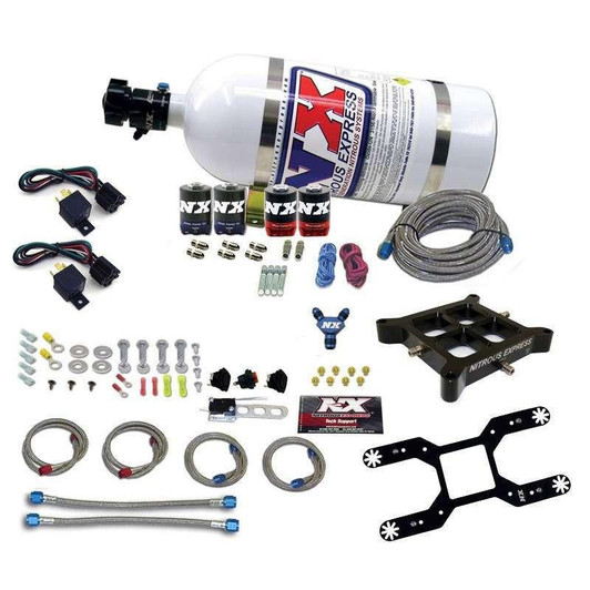 NITROUS EXPRESS 4150 Dual Stage Billet Crossbar Kit w/10lb Bott 