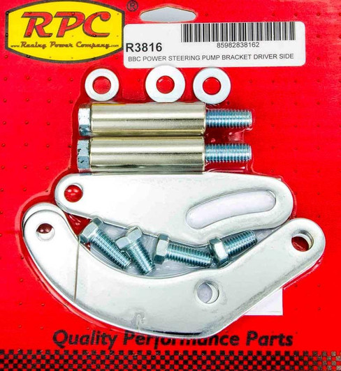 RACING POWER CO-PACKAGED BBC Saginaw Power Steer Bracket Swp Chrome 