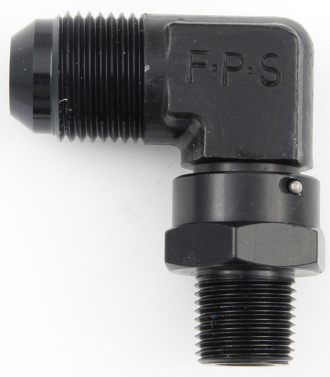 FRAGOLA #4 x 1/8 MPT 90 Deg Swivel Adapter Black 