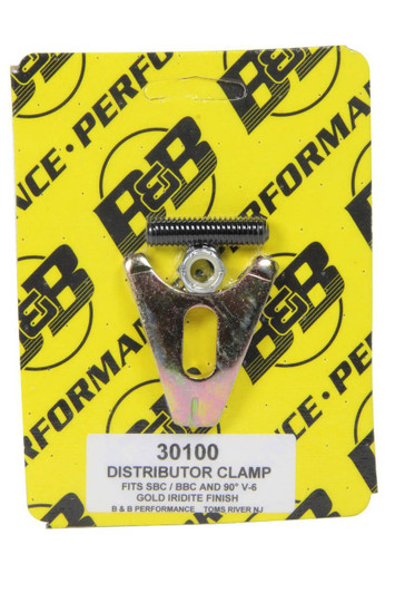 B and B PERFORMANCE PRODUCTS Distributor Clamp - Chevy V8- Gold 