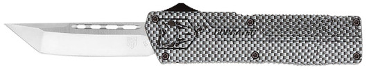 COBRA TEC KNIVES LLC CobraTec Knives CFCTLWTNS Lightweight  3.25" OTF Tanto Plain D2 Steel Blade/Carbon Fiber Aluminum Handle Includes Pocket Clip 