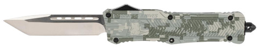 COBRA TEC KNIVES LLC CobraTec Knives LADCCTK1LTNS CTK-1  Large 3.75" OTF Tanto Plain D2 Steel Blade/Army DigiCamo Aluminum Handle Features Glass Breaker Includes Pocket Clip 