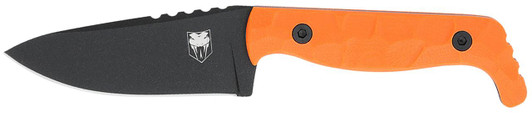 COBRA TEC KNIVES LLC CobraTec Knives CTKPORG KingPin  EDC 4" Fixed Drop Point Plain Black Powder Coated D2 Steel Blade, 4" Blaze Orange Textured G10 Scales Handle 