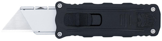 COBRA TEC KNIVES LLC CobraTec Knives CTOTFUKSBBLK Utility  OTF Aluminum Blade, 3.38" Black Anodized Aluminum Handle 