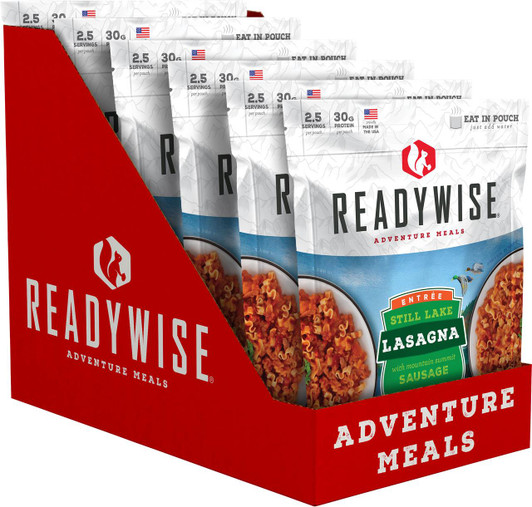  ReadyWise RW05005 Lasagna w/Sausage Freeze Dried Entrees 2.5 Servings In A Resealable Pouch, 6 Per Case 