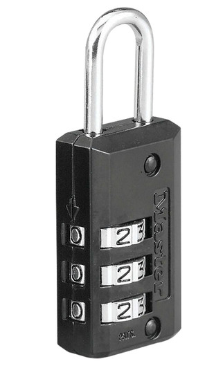  Master Lock 646D Combination Lock  Open With Combination Black Steel 