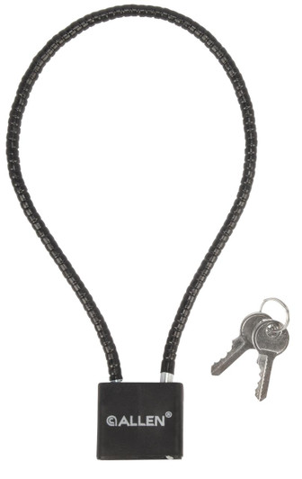  Allen 15414 Cable Gun Lock  Open With Key Black Stainless Steel Firearm Fit- Handgun/Rifle/Shotgun 