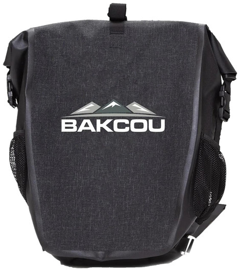 BAKCOU E-BIKES Bakcou E-bikes APB Pannier Bag Black Heavy Canvas Fabric 2 Bags 
