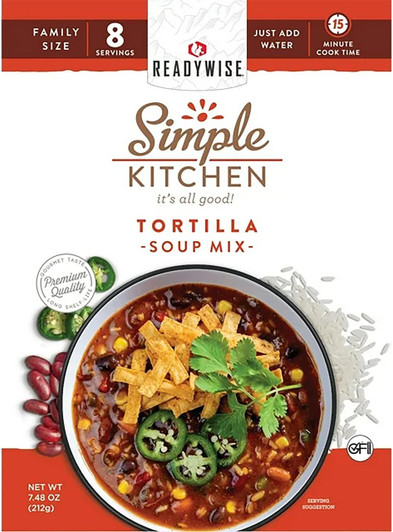 ReadyWise RWSK05063 Simple Kitchen Tortilla Soup 8 Servings Per Pouch, 6 Per Case 