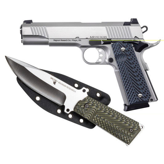 Magnum Research De 1911 45acp 5" 8rd Sts Fs W/ Knife 