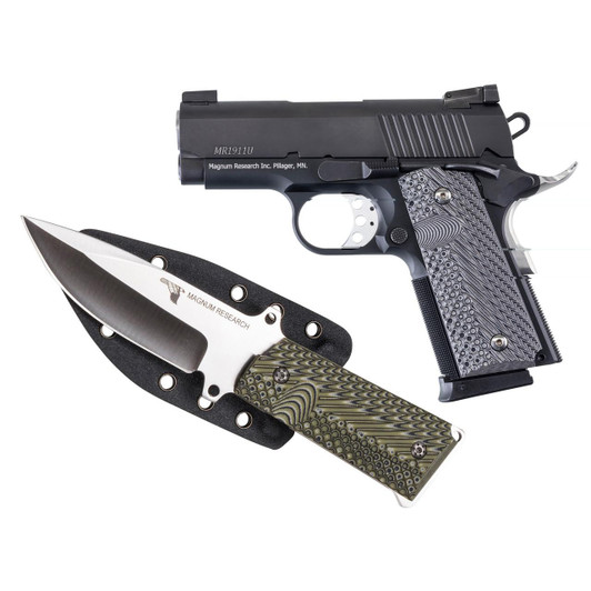 Magnum Research De 1911 45acp 3" 6rd Blk Fs W/ Knife 