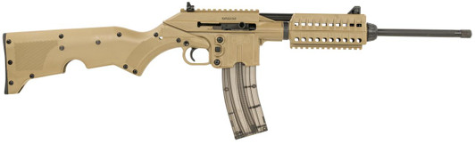  Kel-Tec SU22CATAN SU22  Full Size 22 LR 26+1 16.10" Black Threaded Barrel, Tan Picatinny Rail Polymer Receiver, Tan Synthetic w/Storage Compartment Stock 