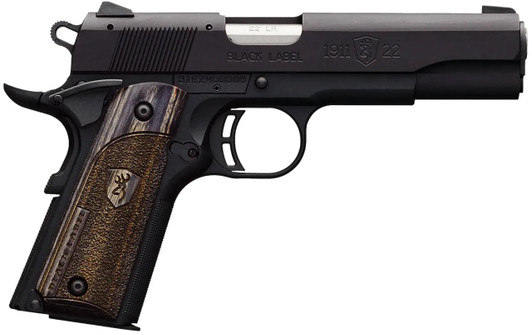  Browning 051814490 1911-22 Black Label Full Size Frame 22 LR 10+1, 4.25" Stainless Steel Barrel, Matte Black Serrated Slide & Polymer Frame w/Beavertail 