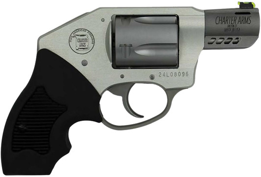  Charter Arms 53801 Off Duty Coyote 380 ACP 5rd 2" Matte Stainless Ported Barrel & Cylinder, Anodized Aluminum Frame, Black Finger Grooved Rubber Grip, Concealed Hammer 