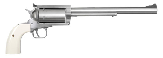  Magnum Research BFR4570B BFR Long Cylinder Extra Large 45-70 Gov 5 Shot 10" Brushed Stainless Steel Barrel, Cylinder & Frame, Bisley White Laminate Grip, Exposed Hammer 