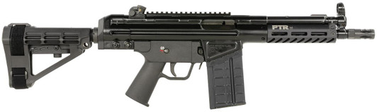  PTR  PDWR BR 308 Win 20+1 8.50" Black Nitride Heavy Contour Threaded Barrel, Black Parkerized Aluminum Picatinny Rail Receiver, SB Tactical Brace, Black Polymer Grip 