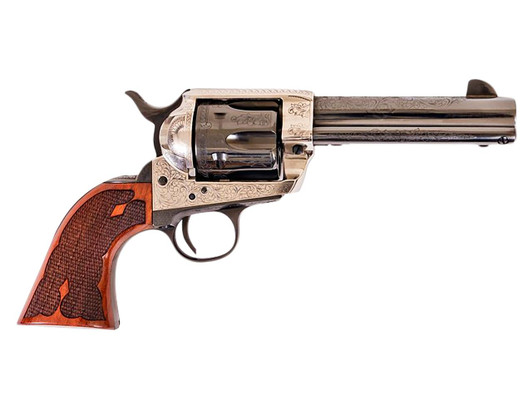  Cimarron PP400LSFW Frontier  357 Mag 6 Shot 4.75" Blued Barrel, Blued Cylinder, Old Silver Engraved Frame, Checkered Walnut Grip 