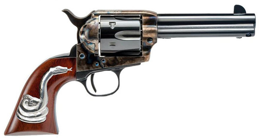  Cimarron MP410SSI01 Man With No Name  45 Colt (LC) 6rd 4.75" Blued Barrel & Cylinder Color Case Hardened Steel Frame with Walnut Grip with Integrated Snake 