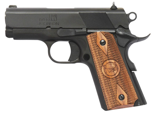 OAKS WHOLESALE DIST/IVER Iver Johnson Arms THRASHER Thrasher  45 ACP 7+1 3.13" Black Bull Barrel, Matte Blued Serrated Steel Slide & Frame w/Beavertail, Walnut Large Diamond Grip 