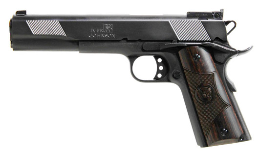 OAKS WHOLESALE DIST/IVER Iver Johnson Arms EAGLEXL45 Eagle XL Deluxe Full Size Frame 45 ACP 8+1 6" Steel Barrel, Matte Blued Serrated Steel Slide & Frame w/Beavertail, Diamondwood Walnut w/Integrated Logo Grip, Right Hand 