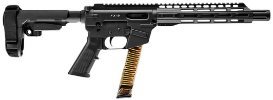 Freedom Ordnance FREEDOM ORDNANCE FX9P10S FX-9  9mm Luger 31+1 10" Black Nitride Steel Barrel, M-LOK Handguards, Black Anodized Aluminum Picatinny Rail Receiver, Black SBA3 Brace, AR15 Grips, Right Hand 