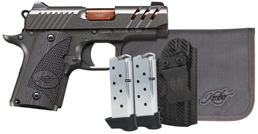 KIMBER MFG.,INC Kimber Mfg, Inc 3300254 Micro 9 Bundle 7+1 3.15" Rose Copper TiN Match Grade Barrel, KimPro II Gray Lightening Cut/Serrated Stainless Steel Slide, Kimpro II Gray Aluminum Frame, Black G10 Grip 