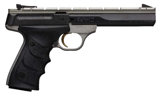  Browning 051564490 Buck Mark Contour 22 LR 10+1 5.50" Contoured Barrel, Matte Black Optic Ready/Serrated Steel Slide, Gray Anodized Aluminum Frame, Black Ultragrip RX Grips 