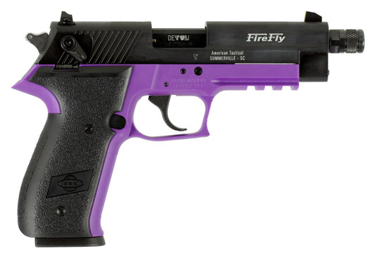 GSG German Sports Guns GSG GERG2210TFFL FireFly  22 LR 10+1 4.90" Black Threaded Barrel & Serrated Slide, Purple Zinc Alloy w/Accessory Rail Frame, Black Polymer Grip 