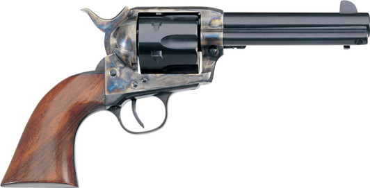 Taylors and Company Taylors & Company 550893 1873 Cattleman SAO 357 Mag Caliber with 4.75" Blued Finish Barrel, 6rd Capacity Blued Finish Cylinder, Color Case Hardened Finish Steel Frame & Walnut Grip 