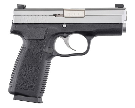  Kahr Arms KP4543N P *CA Compliant 45 ACP Caliber with 3.40" Barrel, 6+1 Capacity, Black Finish Frame, Serrated Matte Stainless Steel Slide, Textured Polymer Grip & TruGlo Night Sights 