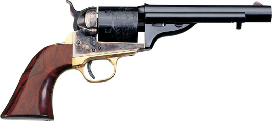 Taylors and Company Taylors & Company 550721 1851 Open-Top 45 Colt (LC) Caliber with 5.50" Blued Finish Barrel, 6rd Capacity Blued Finish Cylinder, Color Case Hardened Finish Steel Frame & Walnut Navy Size Grip 