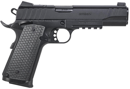  EAA GIRSAN 391047 MC1911 S Influencer Full Size 45 ACP 8+1 5" Blued Steel Barrel, Black Optic Ready/Serrated Steel Slide & Frame w/Picatinny Rail & Beavertail, Black Polymer Grip 