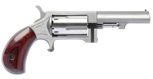 NAA North American Arms SW250 Sidewinder  Small Frame 22 WMR 5 Shot 2.50" Stainless Steel Barrel, Frame & Cylinder, Rosewood Birdshead Grip Exposed Hammer 