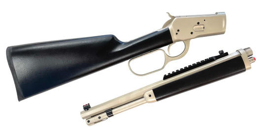 Taylors and Company Taylors & Company 220081 1892 Alaskan Take-Down 44 Rem Mag Caliber with 7+1 Capacity, 16" Barrel, Matte Chrome Metal Finish & SoftTouch Black Synthetic Stock Right Hand (Full Size) 
