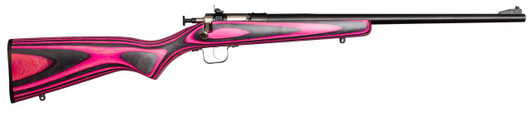  Crickett KSA2225 Youth  22 LR 1rd 16.12" Blued Barrel & Receiver, Fixed Front/Adjustable Rear Peep Sights, Pink/Black Laminate Stock w/11.5" LOP, Rebounding Firing Pin Safety 