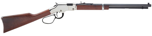  Henry H004SL Golden Boy Silver Large Loop 22 Short, 22 Long or 22 LR Caliber with 16 LR/21 Short Capacity, 20" Blued Barrel, Nickel-Plated Metal Finish & American Walnut Stock Right Hand (Full Size) 