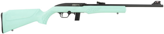  Rossi RS22L1811TL RS22  Full Size 22 LR 10+1 18" Matte Black Steel Barrel, Matte Black Grooved Aluminum Receiver, Teal Synthetic Fixed Stock 