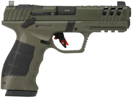  SAR USA SAR9G3OD SAR9 Gen3 Full Size Frame 9mm Luger 17+1 4.40" Black Steel Barrel, OD Green Cerakote Serrated Steel Slide, OD Green Cerakote Polymer Frame w/Picatinny Rail, Black Polymer Grip 