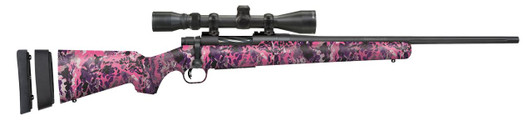 Mossberg 28145 Patriot Super Bantam 308 Win Caliber with 5+1 Capacity, 20" Fluted Barrel, Matte Blued Metal Finish & Muddy Girl Wild Synthetic Stock Right Hand (Youth) Includes 3-9x40mm Scope 