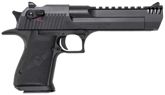  Magnum Research DE50IMB Desert Eagle Mark XIX 50 AE 6" with Muzzle Brake 7+1 Matte Black Carbon Steel Frame & Slide Black Rubber Grip 