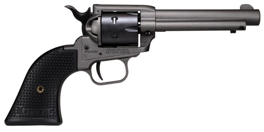  Heritage Mfg SRR22C4 Rough Rider  22 LR 6rd 4.75", Tungsten Gray Frame & Barrel, Black Satin Cylinder, Black Polymer Grips 