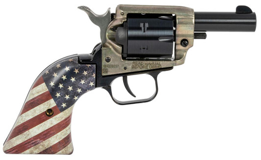  Heritage Mfg BK22CH2USFLAG Barkeep  22 LR 6 Shot 2.67" Black Oxide Steel Barrel & Cylinder, Simulated Case Hardened Zinc Alloy Frame, US Flag Polymer Grips 