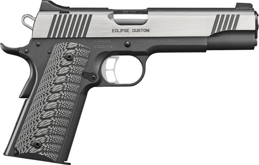 KIMBER MFG.,INC Kimber Mfg, Inc 3000238 Eclipse Custom 45 ACP 7+1 5" Stainless Match Grade Barrel, Charcoal Gray Serrated Stainless Steel Slide, Charcoal Gray Stainless Steel Frame w/Beavertail, G10 Grip 