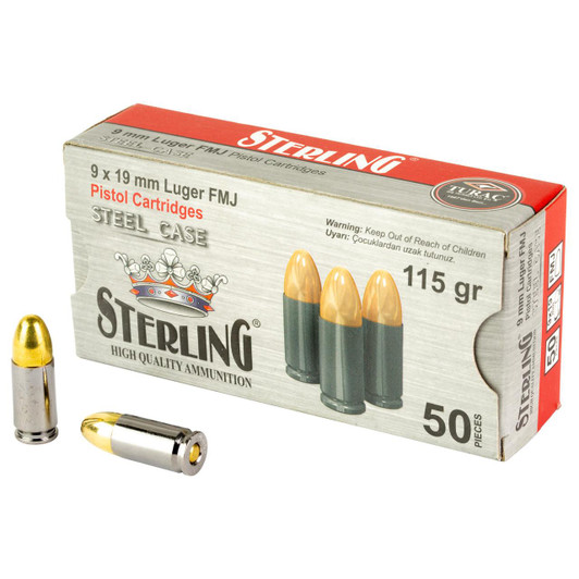  Sterling 9mm 115gr FMJ Steel 2,000 Rounds - FREE SHIPPING! 
