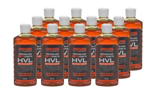 DRIVEN RACING OIL HVL  High Viscosity Lube Case 12 x 8 oz. 