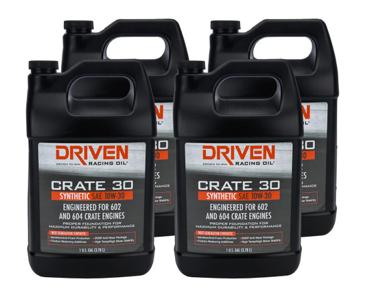 DRIVEN RACING OIL Crate 30 10w30 Synthetic Oil Case 4 x 1 Gallon 