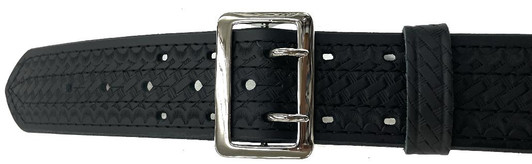 Perfect Fit 2.25'' 4 Row Stitching Sam Browne Leather Belt w/ Chrome Buckle 