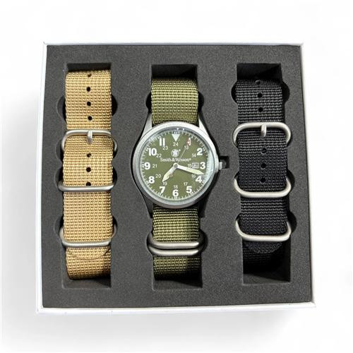 Smith & Wesson 42MM Military Watch- 3 Nato Military Straps 